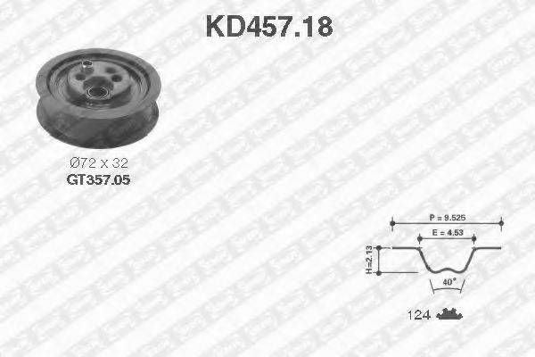 Комплект ременя ГРМ SNR KD457.18