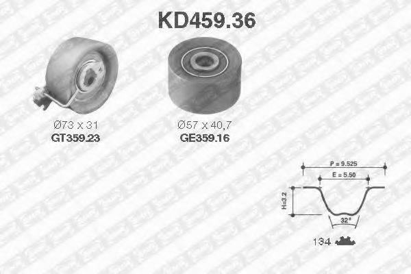 Комплект ременя ГРМ SNR KD459.36