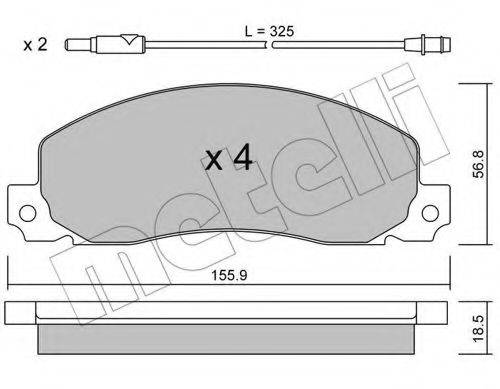 Комплект гальмівних колодок, дискове гальмо METELLI 22-0098-0