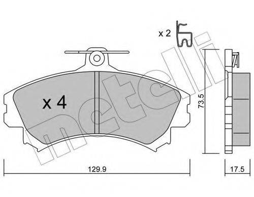 Комплект гальмівних колодок, дискове гальмо METELLI 22-0216-1