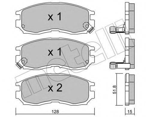 Комплект гальмівних колодок, дискове гальмо METELLI 22-0224-0