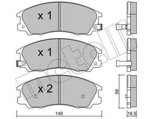 Комплект гальмівних колодок, дискове гальмо METELLI 22-0506-0