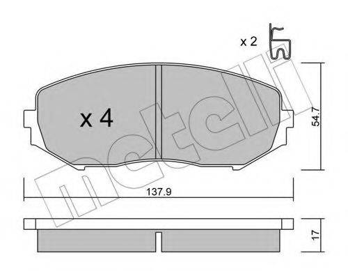 Комплект гальмівних колодок, дискове гальмо METELLI 22-0766-0