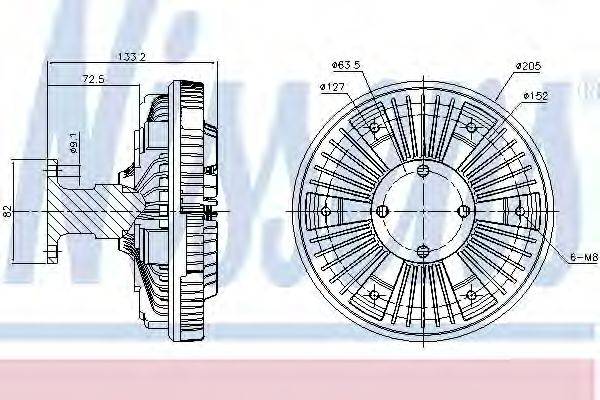 Зчеплення, вентилятор радіатора NISSENS 86035