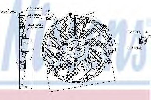 Вентилятор, конденсатор кондиціонера NISSENS 85648