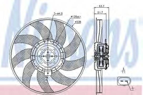 Вентилятор, охолодження двигуна NISSENS 85727