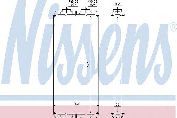 Теплообмінник, опалення салону NISSENS 72048