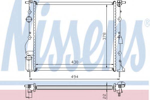 Радіатор, охолодження двигуна NISSENS 63884