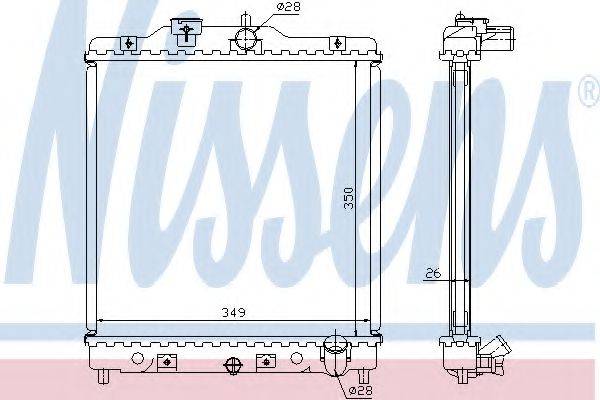 Радіатор, охолодження двигуна NISSENS 63310A