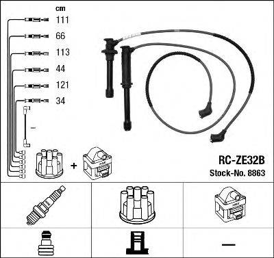 Комплект дротів запалення NGK 8863