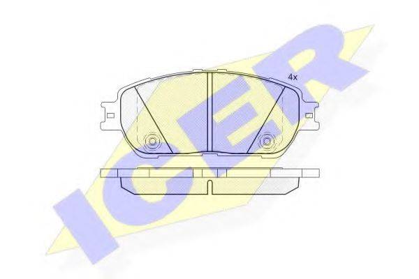 Комплект гальмівних колодок, дискове гальмо ICER 181690