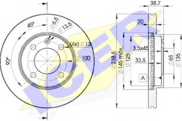 гальмівний диск ICER 78BD3975-2