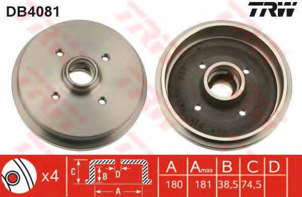 Тормозной барабан TRW DB4081