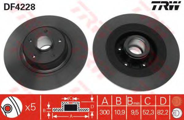 гальмівний диск TRW DF4228