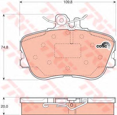 Комплект гальмівних колодок, дискове гальмо TRW GDB1094