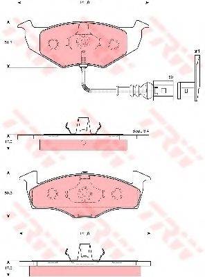 Комплект гальмівних колодок, дискове гальмо TRW GDB1586