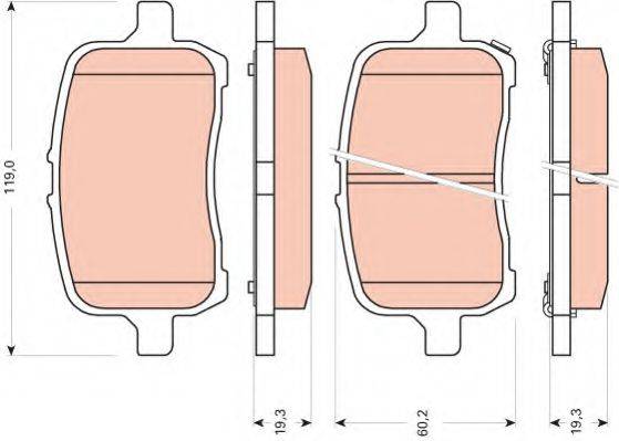 Комплект гальмівних колодок, дискове гальмо TRW GDB1755