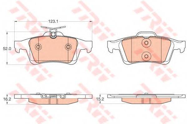 Комплект гальмівних колодок, дискове гальмо TRW GDB2033