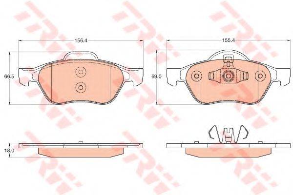 Комплект гальмівних колодок, дискове гальмо TRW GDB2053