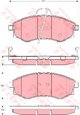 Комплект гальмівних колодок, дискове гальмо TRW GDB3256