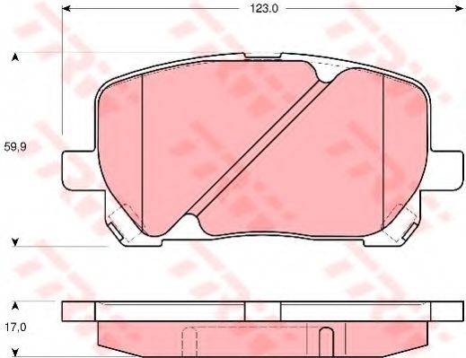 Комплект гальмівних колодок, дискове гальмо TRW GDB3315