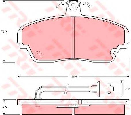 Комплект гальмівних колодок, дискове гальмо TRW GDB851