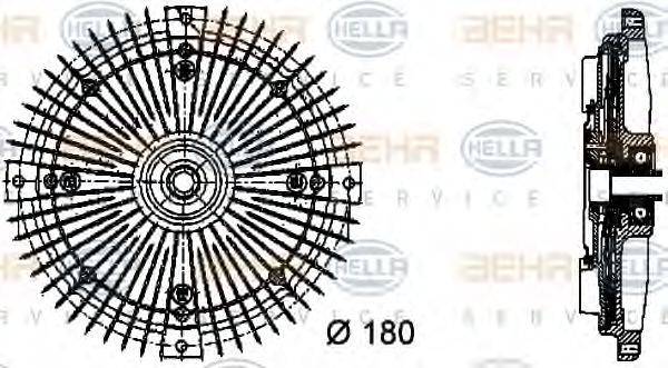 Зчеплення, вентилятор радіатора HELLA 8MV 376 732-491