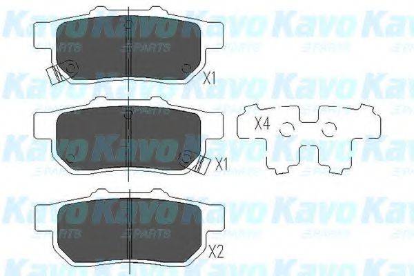 Комплект гальмівних колодок, дискове гальмо KAVO PARTS KBP-2049