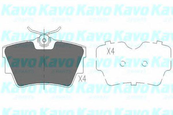 Комплект гальмівних колодок, дискове гальмо KAVO PARTS KBP-6593