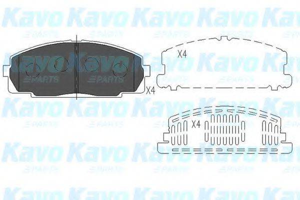 Комплект гальмівних колодок, дискове гальмо KAVO PARTS KBP-9002