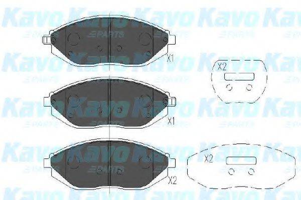 Комплект гальмівних колодок, дискове гальмо KAVO PARTS KBP-1017