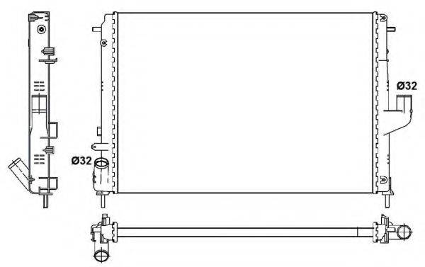Радіатор, охолодження двигуна NRF 53092