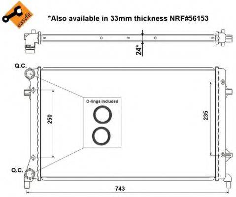 Радіатор, охолодження двигуна NRF 53405