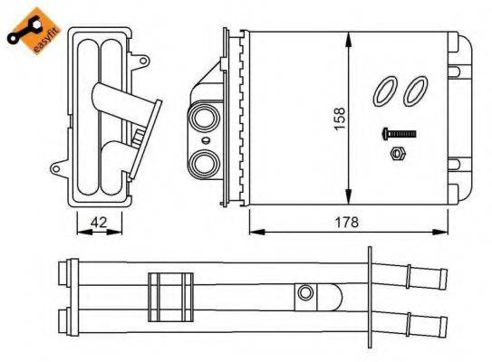 Теплообмінник, опалення салону NRF 53641