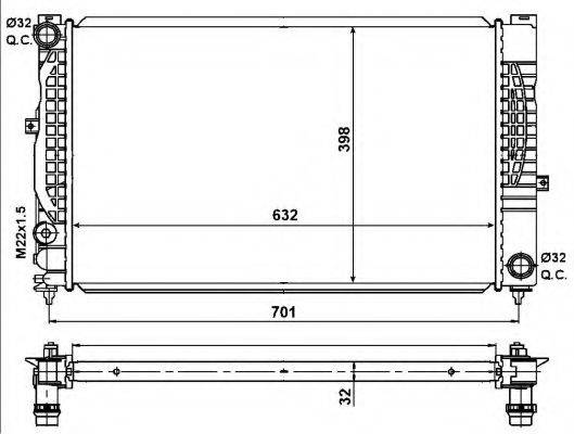 Радіатор, охолодження двигуна NRF 539504