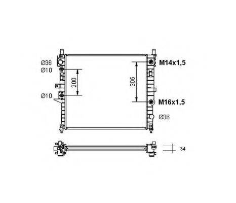 Радіатор, охолодження двигуна NRF 55334