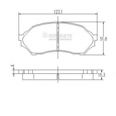 Комплект гальмівних колодок, дискове гальмо NIPPARTS J3603047