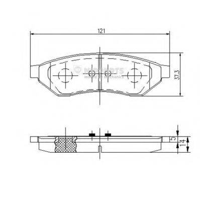 Комплект гальмівних колодок, дискове гальмо NIPPARTS J3610902