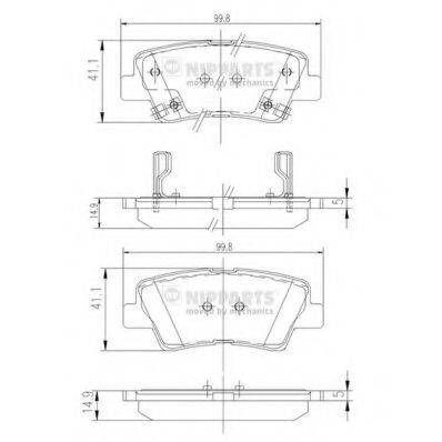 Комплект тормозных колодок, дисковый тормоз NIPPARTS N3610311