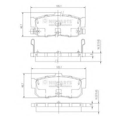 Комплект тормозных колодок, дисковый тормоз NIPPARTS J3611034