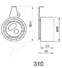 Пристрій для натягу ременя, ремінь ГРМ ASHIKA 45-03-310