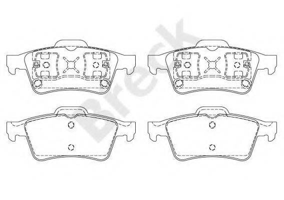 Комплект гальмівних колодок, дискове гальмо BRECK 23482 00 702 00