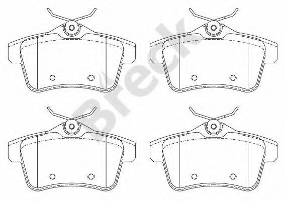Комплект гальмівних колодок, дискове гальмо BRECK 24922 00 704 00