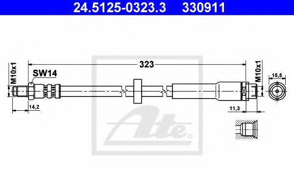 Гальмівний шланг ATE 24.5125-0323.3