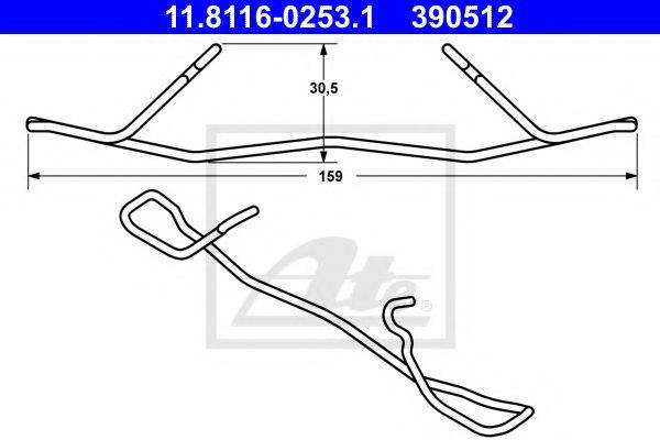 Пружина, гальмівний супорт ATE 11.8116-0253.1