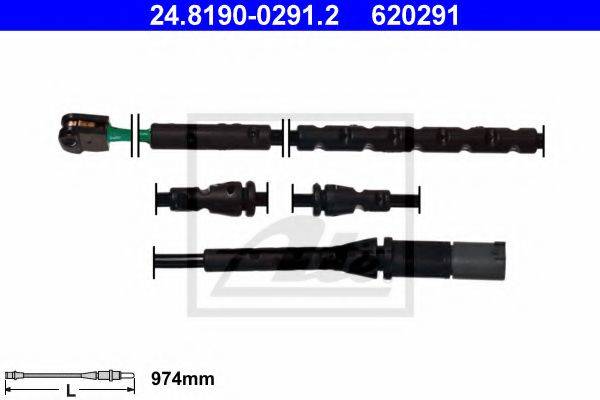 Сигналізатор, знос гальмівних колодок ATE 24.8190-0291.2