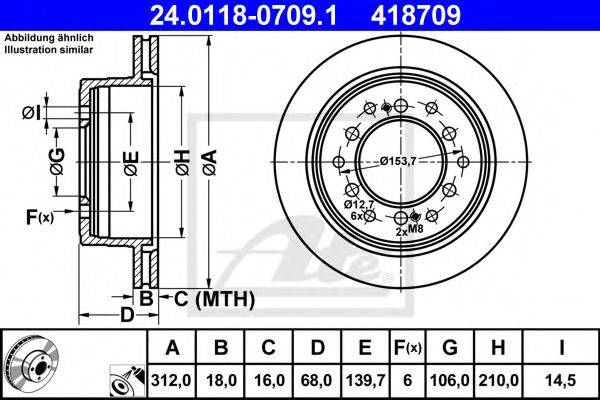 гальмівний диск ATE 24.0118-0709.1