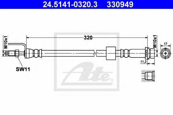 Гальмівний шланг ATE 24.5141-0320.3