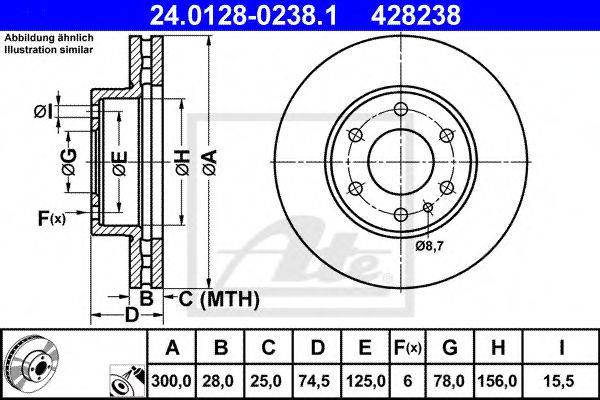 гальмівний диск ATE 24.0128-0238.1