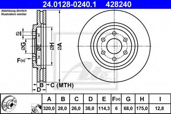 гальмівний диск ATE 24.0128-0240.1